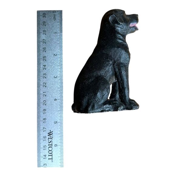 Vintage Black Labrador Resin Hand Painted Sweet Face Figurine “ - Picture 6 of 7